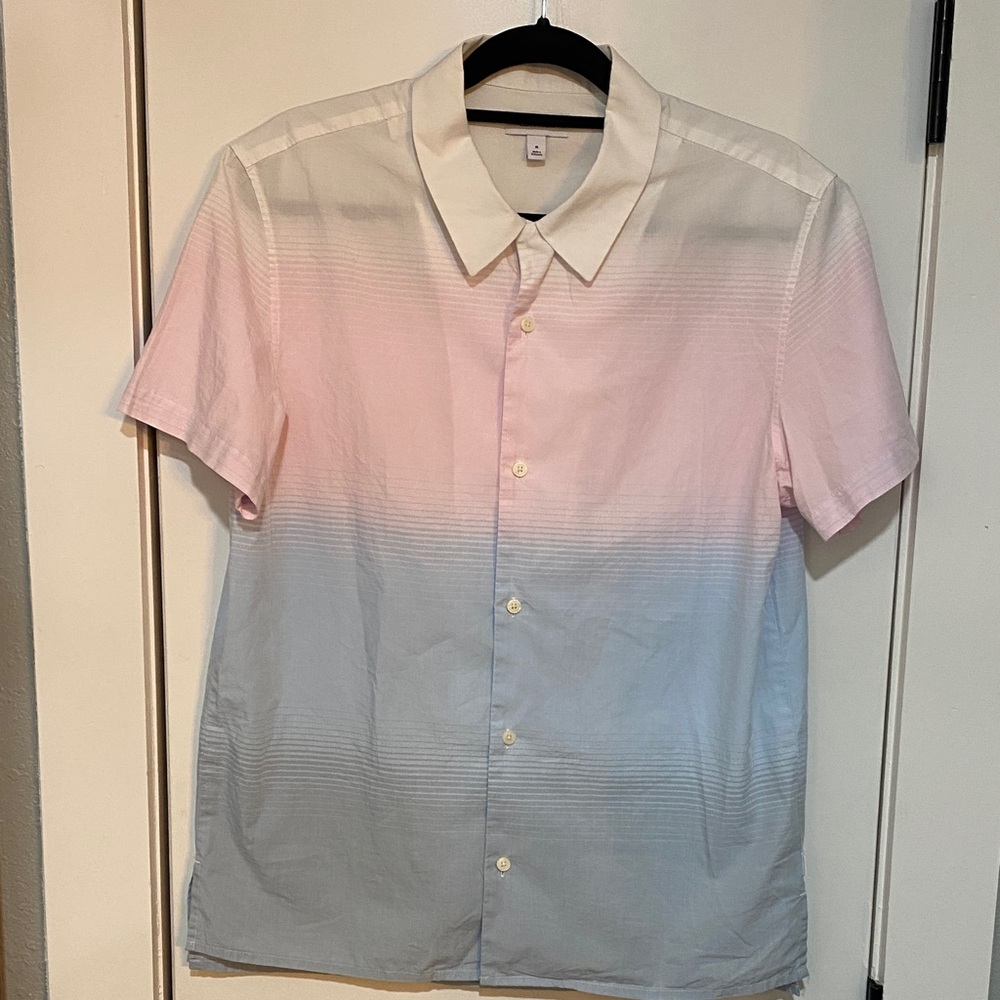 Calvin Klein Men's Pink and Gray Button Down Shirt